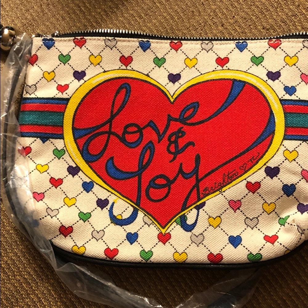 Brighton Love & Joy Heart Print Clutch NEW WITHOUT TAGS